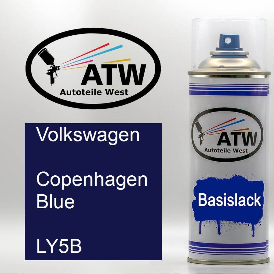 Volkswagen, Copenhagen Blue, LY5B: 400ml Sprühdose, von ATW Autoteile West.